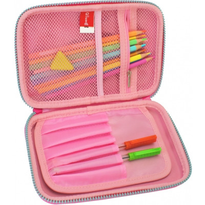 Пенал Cool For School 1 відділення з органайзером рожевий (QT-5650-Pink)