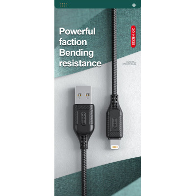 Дата кабель USB 2.0 AM to Lightning 1.0m braided black XO (NB235_L_Black)