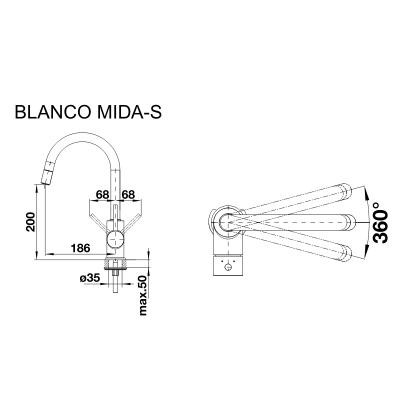 Змішувач Blanco MIDA-S БЕЛАЯ (521457)