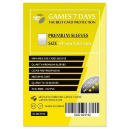 Протектор для карт Games7Days 41 х 63 мм, Mini USA, 50 шт (PREMIUM) (GSD-024163)