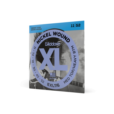 Струни для гітари D&#039;Addario XL Nickel Wound Medium Top / Heavy Bottom (11-52) (EXL116)