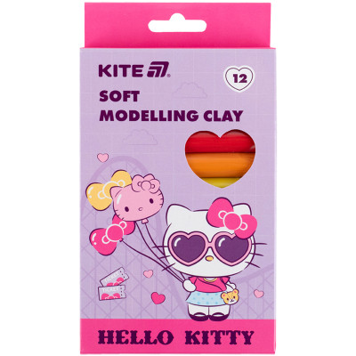 Пластилін Kite Hello Kitty восковий, 12 кольорів, 200 г (HK25-086)