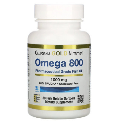 Жирні кислоти California Gold Nutrition Омега 800, Риб&#039;ячий жир фармацевтичного якості, 1000 мг, 3 (CGN-01251)