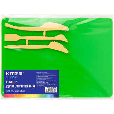 Дошка для пластиліну Kite набір Classic дошка + 3 стеки, зелений (K-1140-04)