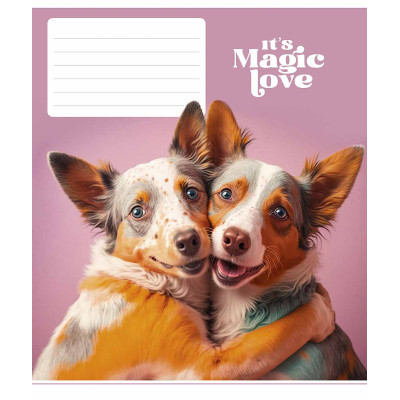 Зошит Школярик It&#039;s a magic love 12 аркушів клітинка (012-3300K)