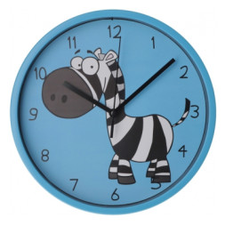 Настінний годинник Optima Little Zebra пластиковий, блакитний (O52106)