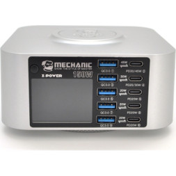 Зарядний пристрій MECHANIC 5xUSB-C PD + 5xUSB QC3.0 + Wireless Charging 15W LED indication 200W black (X-Power Plus-200W)