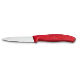 Кухонний ніж Victorinox SwissClassic для нарезки 8 см, волнистое лезвие, красный (6.7631)
