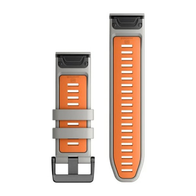Ремінець до смарт-годинника Garmin epixPRO (g2), 26mmQuickFit Gry/Ember Orang Silicone (010-13281-02)