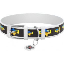 Нашийник для тварин WAUDOG Design з QR паспортом &quot;Дім&quot; XL Ш 35 мм Д 46-59 см (білий) (3606-0230-15)