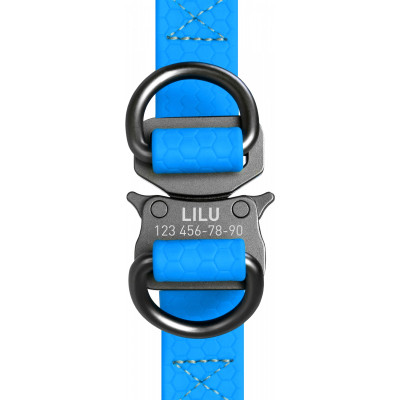 Шлея для собак WAUDOG Waterproof з QR-паспортом S Ш 15 мм Д 40-55 см блакитна (27642)