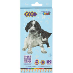 Олівці кольорові ZiBi Dogs&amp;Cats шестигранні 12 кольорів (ZB.2427)
