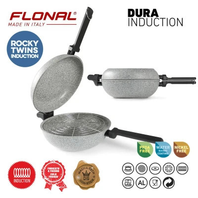 Сковорода Flonal Dura Induction Rocky Twins 28 см подвійна з решіткою (RKIWP2830)