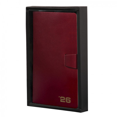 Тижневик Leo planner датований 2026 &quot;Alpha&quot;, м‘який, бордовий, 352 сторінки (252630)