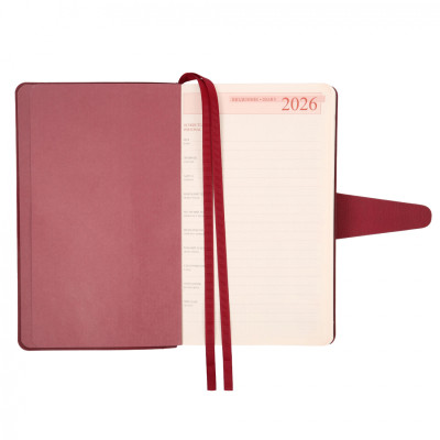 Тижневик Leo planner датований 2026 &quot;Alpha&quot;, м‘який, бордовий, 352 сторінки (252630)