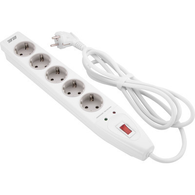 Мережевий фільтр живлення 2E 5XSchuko, 3G*1.5мм, 2м, white (2E-SP515M2WH)