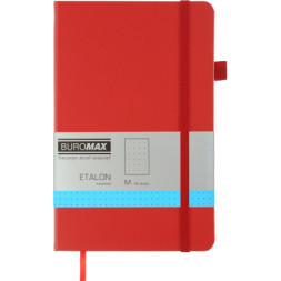 Книга записна Buromax Etalon 125x195 мм 96 аркушів в точку обкладинка зі штучної шкіри Червона (BM.291360-05)