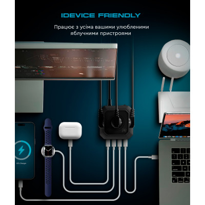 Зарядний пристрій Armorstandart ARP-544 Resolute Power USB-C 100W GaN 2m Black (ARM73177)