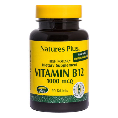 Вітамін Natures Plus Вітамін B-12 (Метилкобаламін), Nature&#039;s Plus 1000 мкг, 90 Та (NTP1720)