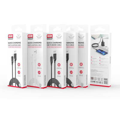 Дата кабель USB 2.0 AM to Micro 5P 1.0m braided white XO (NB235_M_White)