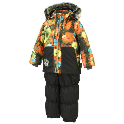 Комплект верхнього одягу дитячий Huppa RUSSEL 45050030 оранжевий з принтом/чорний 104 (4741468732145)