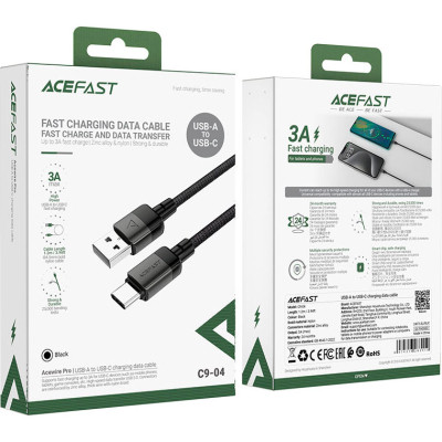Дата кабель USB 2.0 AM to Type-C 1.2m 3.0A C9-04 Acefast (6974316283010)