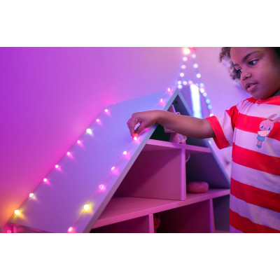 Гірлянда Twinkly Smart LED, Strings USB 200 Heart-shaped RGB LEDs, Green Wire, USB-C 12м (TWKH200RGB-G)