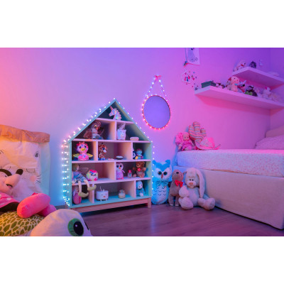 Гірлянда Twinkly Smart LED, Strings USB 200 Heart-shaped RGB LEDs, Green Wire, USB-C 12м (TWKH200RGB-G)