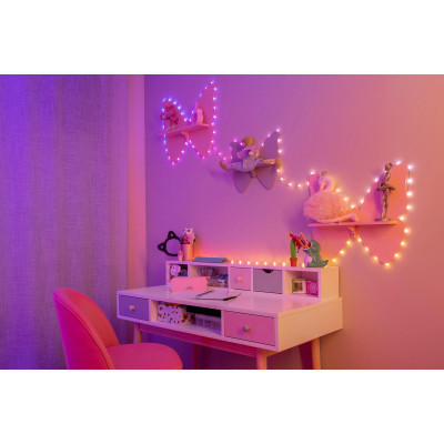 Гірлянда Twinkly Smart LED, Strings USB 200 Heart-shaped RGB LEDs, Green Wire, USB-C 12м (TWKH200RGB-G)