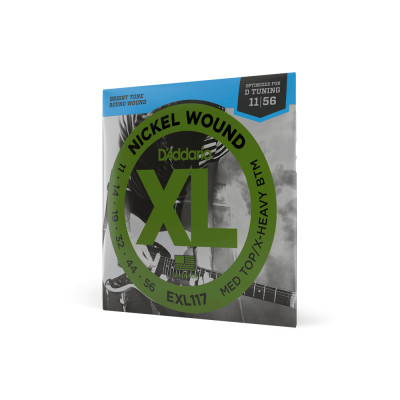 Струни для гітари D&#039;Addario XL Nickel Wound Medium Top / Extra Heavy Bottom (11-56) (EXL117)