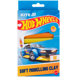 Пластилін Kite Hot Wheels восковий, 12 кольорів, 200 г (HW25-086-1)