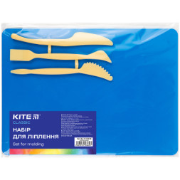 Дошка для пластиліну Kite набір Classic дошка + 3 стеки, синій (K-1140-02)