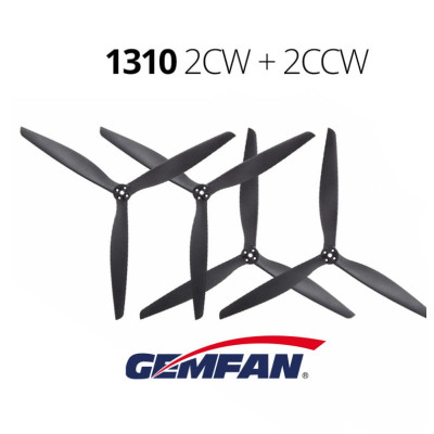 Пропелер для дрона Gemfan 13X10 Glass Fiber Nylon 3 Blade 1CW/1CCW- Black (X1310-B)