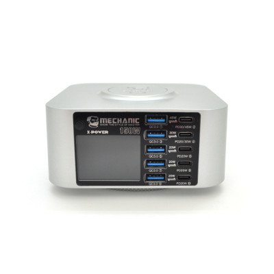 Зарядний пристрій MECHANIC 5xUSB-C PD + 5xUSB QC3.0 + Wireless Charging 15W LED indication 150W black (X-Power-150W)