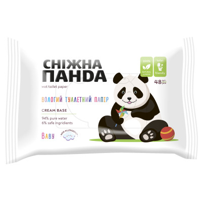 Туалетний папір Сніжна Панда Baby Вологий 48 шт. (4820183972668)