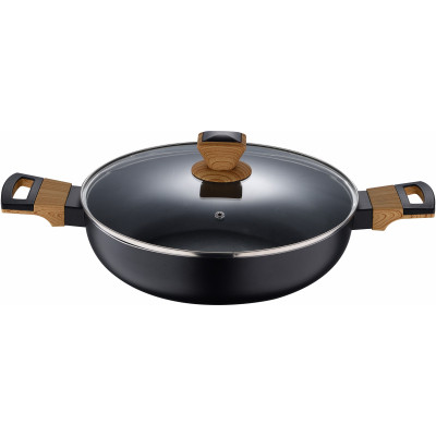Сотейник Bergner Earth black з кришкою 28 см (BG-32038-BK)