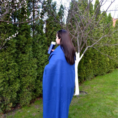 Плед Bergamo подушка Mild флісовий 150 х 180 см Темно-синій (202312pl-44)