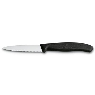 Кухонний ніж Victorinox SwissClassic для нарезки 8 см, волнистое лезвие, черный (6.7633)