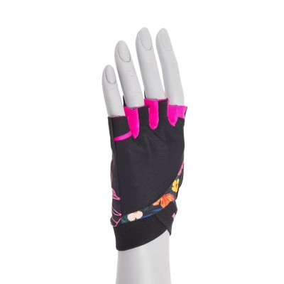 Рукавички для фітнесу MadMax MFG-770 Flower Power Gloves Black/Pink M (MFG-770_M)