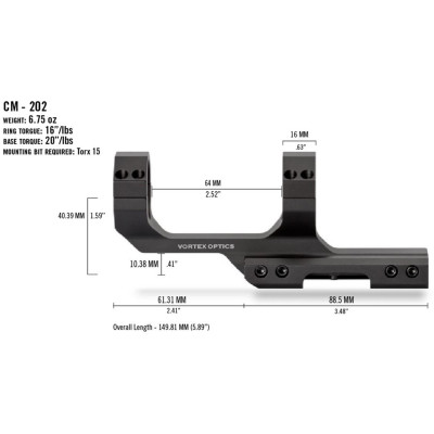 Кріплення для прицілу Vortex Cantilever Mount 30mm 2&quot; Offset Rings (CM-202) (930356)