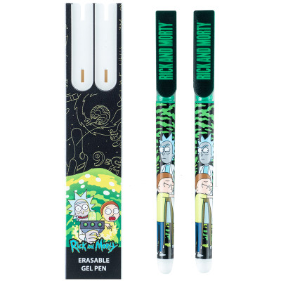 Ручка гелева Kite пиши-стирай Rick and Morty синя, 2 шт у пеналі (RM24-069)