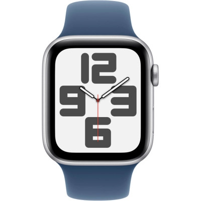 Смарт-годинник Apple Watch SE 2024 GPS 44mm Silver Aluminium Case with Denim Sport Band - M/L (MXER3QH/A)