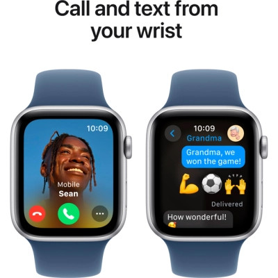 Смарт-годинник Apple Watch SE 2024 GPS 44mm Silver Aluminium Case with Denim Sport Band - M/L (MXER3QH/A)