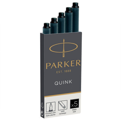 Чорнило для пір&#039;яних ручок Parker Картриджі Quink / 5шт чорний (11 410BK)