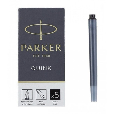 Чорнило для пір&#039;яних ручок Parker Картриджі Quink / 5шт чорний (11 410BK)