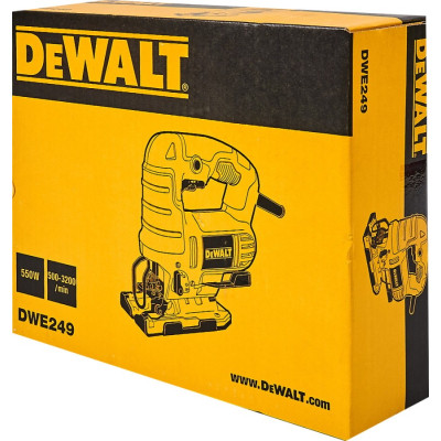 Електролобзик DeWALT 550 Вт, 500 - 3200 хід/хв, 2.4 кг (DWE249)