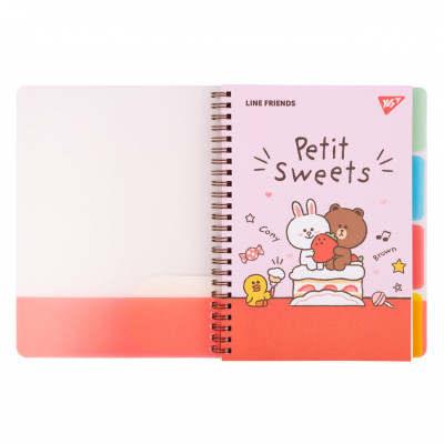 Зошит Yes А5 Line Friends пластикова обкладинка 80 аркушів, лінія (765737)