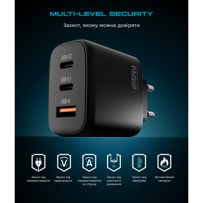 Зарядний пристрій Armorstandart ARP-621 Resolute Power USB-C 65W GaN Black (ARM70023)