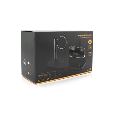 Зарядний пристрій Voltronic 5-in-1 Wireless Charging Station Smartphone + Watch + Earbuds black (BZ/C-09)