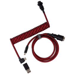 Дата кабель USB 2.0 AM to USB-C 1.08m Premium Coiled Aviator Angled red Keychron (CAB4_KEYCHRON)